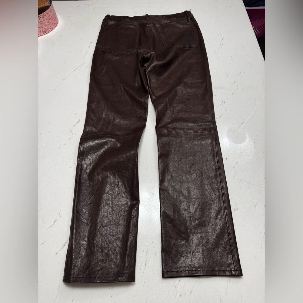 FRAME LE SYLVIE SLENDER STRAIGHT LEATHER PANTS. SIZE 30. π€ - Picture 4 of 5